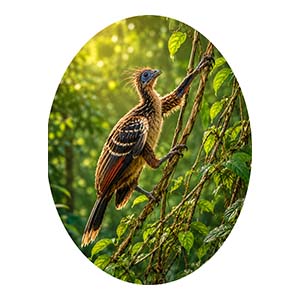 Hoatzin Juvenile Climbing with Wing Claws